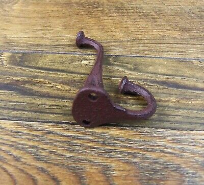 Set of 4 Antique-Style Double Rustic Coat Hook Cast Iron Wall Mount Hardware 3