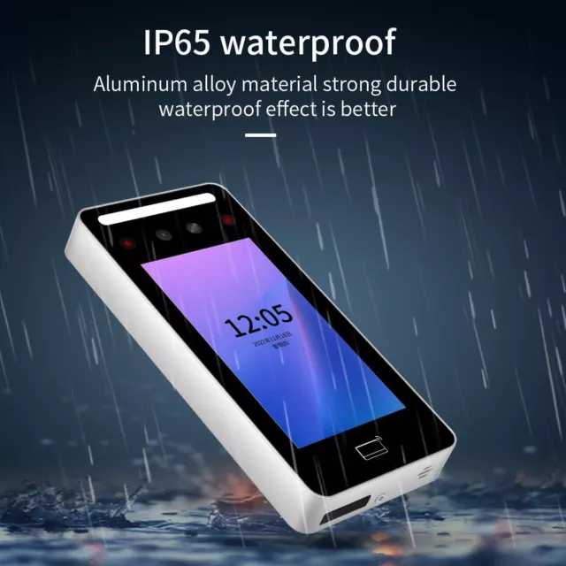 Biometric Face Recognition Outdoor Waterproof LCD Touch Screen Time Attendance 3