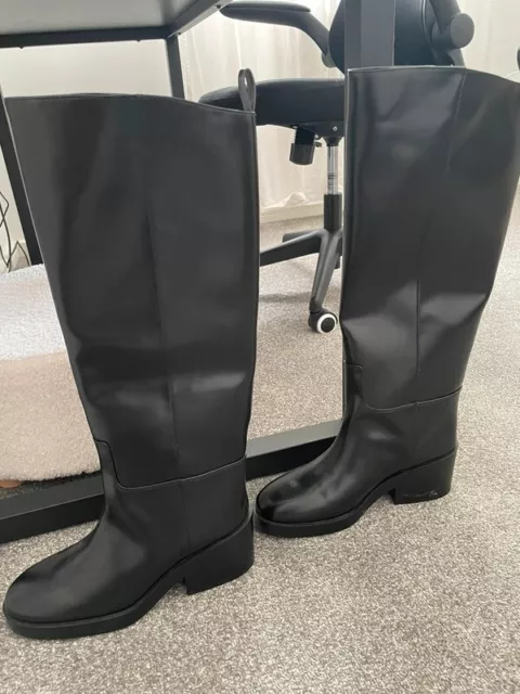 H & M Black Knee Length Boots H & M size 8 pull on