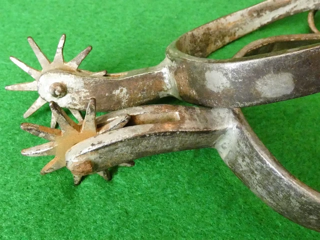 Vintage Pair Of Prison Made Cowboy Western Spurs 2