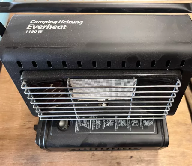 Everheat Tragbare Gasheizung Camping Gas Kocher Keramik +2 Gaskartuschen 1,3KW