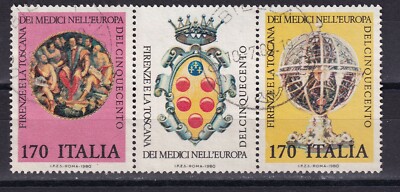 TRE--FRANCOBOLLI--2-CASTELLI--1--DEI-MEDICI.NELL'EUROPA-VEDI--FOTO 