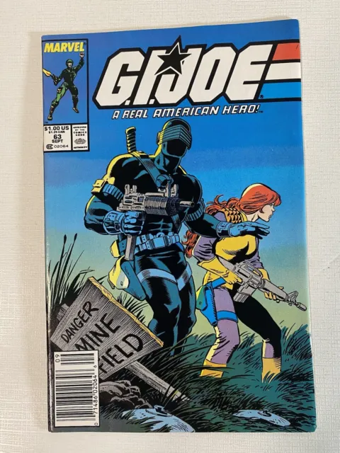Gi Joe 63 in VF- — Larry Hama, Vol 1, 1987, newstand edition, Marvel Comics!