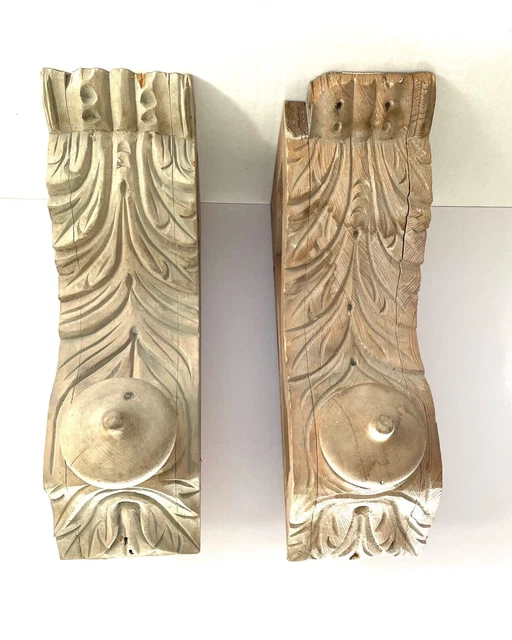 Antique Pair Victorian Corbel Brackets c 1874 Boston Architectural Salvage 13" H