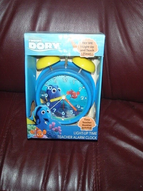 FINDING DORY l Light Up Twin Bell time Teacher Alarm Clock NEW
