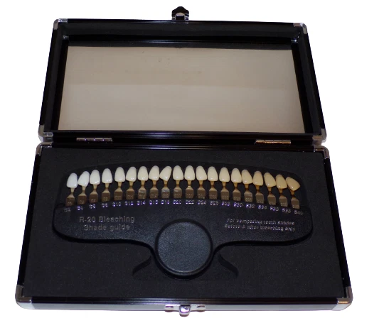 Professional R-20 Teeth Whitening Shade Guide w Mirror, 20 Color Tooth Bleaching
