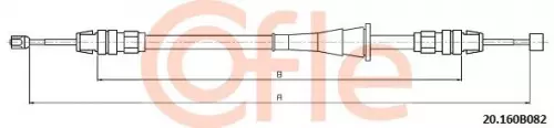 COFLE (20.160B082) Handbremsseil, Handbremszug hinten für CHRYSLER