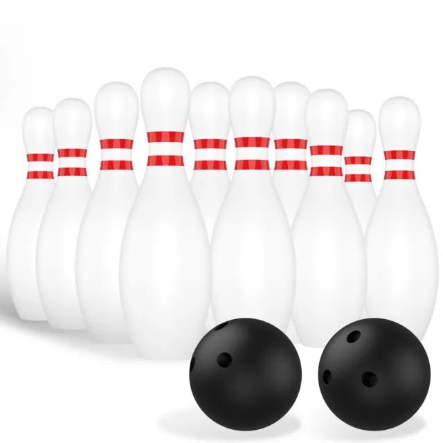 12x Kids Bowling Set 10 Classical White Pins 2 Balls Early Education Bowling ☍