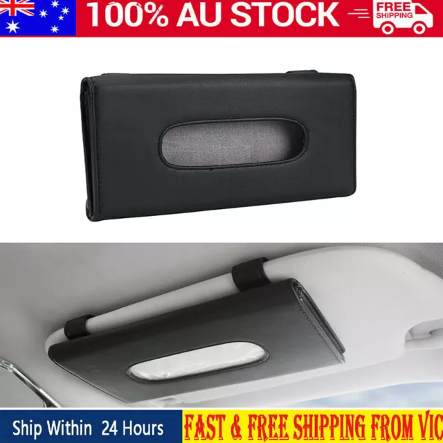 1x Car Visor Tissue Holder Visor Mask Dispenser PU Leather Tissue Box Universal