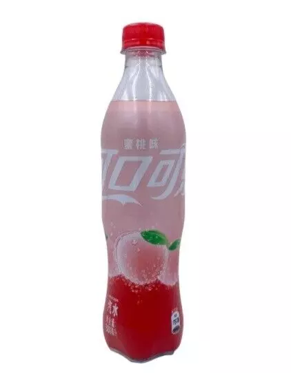 2 x Exotic Coca-Cola Coke Peach Flavor Soft Drink From China 17 fl oz Each