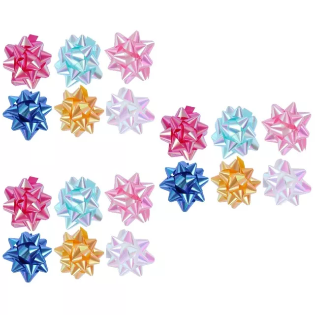 90 pz archi per regalo avvolgimento glitter nastro stella forniture decorazione fiori