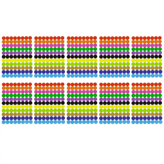 880 Markierungspunkte Aufkleber Klebepunkte Sticker Ø 10 mm 10 Blatt 11 Farben