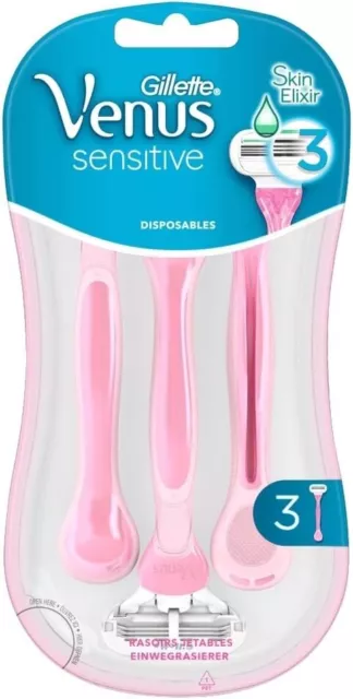 GILLETTE VENUS Smooth Sensitive - Rasoio usa e getta, confezione da 3