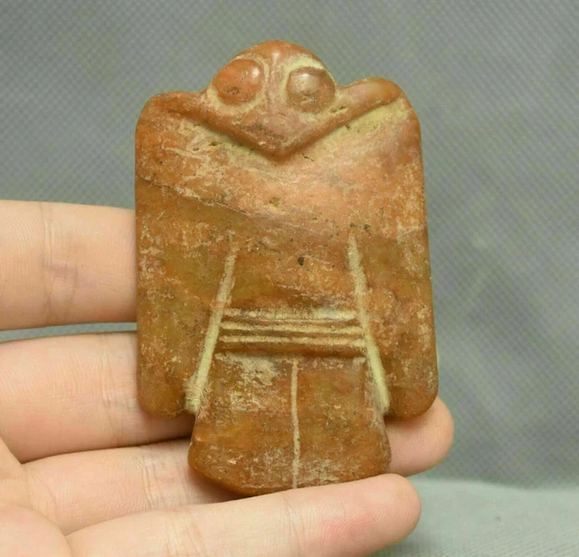 7CM Rare Hongshan Culture Old Jade Stone Carved Eagle Birds Statue pendant LL03