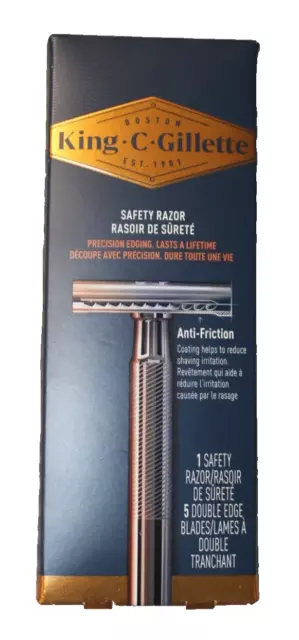 Brand New Sealed King C. Gillette Safety Razor Anti-Friction