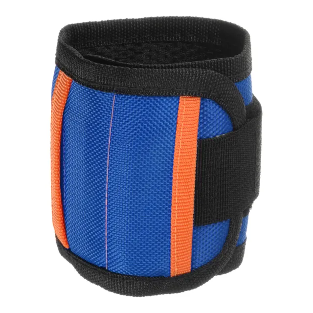 Magnetic Wristband for Screws 15 Magnets Nylon Wrist Band with Pockets Blue