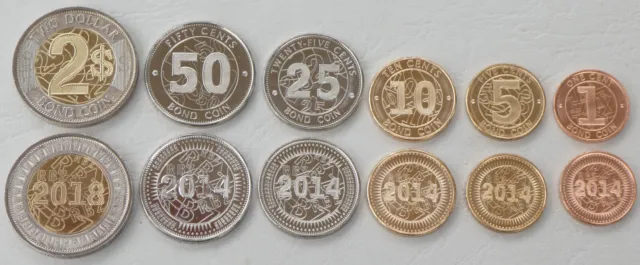 Zimbabwe/Zimbabwe kms Coin set 2014-2018 uncirculated