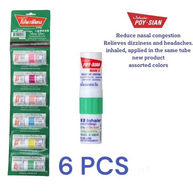 Max 2 Inhaler POY-SIAN MARK II Inhaler Menthol Eucalyptus Reduce Dizziness 6Pcs EUR ...