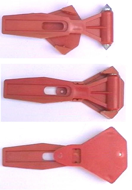 3 Martelletti Di Sicurezza Cristalli Veicolo Di Seconda Mano In Plastica Rossa