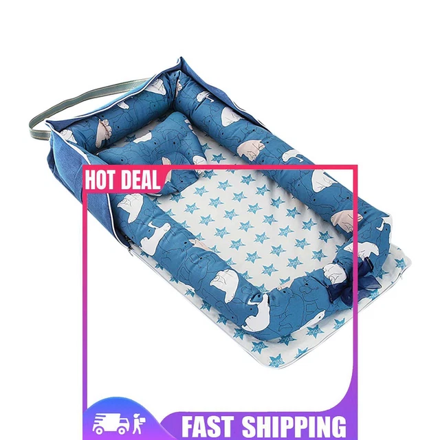 Portable Newborn Baby Nest Bed Detachable Washable Baby Lounger (Bear)