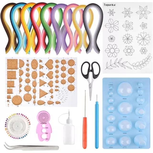 DIY Paper Quilling Handmade Tools Set Template Tweezer Pins Slotted Tool Kit