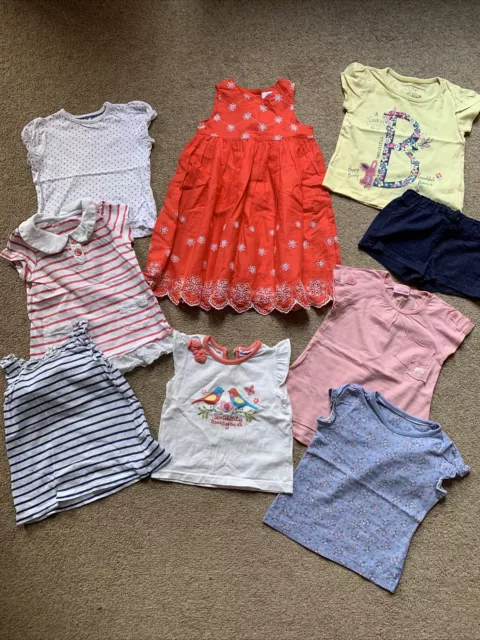 Baby Girls Summer Clothes Bundle 9 Items Age 12-18 Months