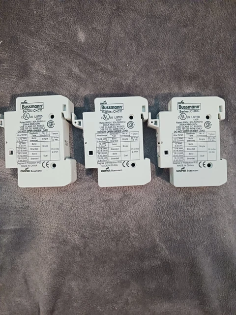 Bussmann CHCC 30A 600V 3 Pole Fuse Holder #A12-222