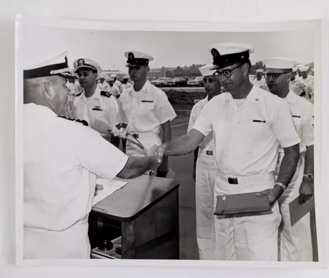 1960s US Navy Officers Naval Graduation Promotion Ceremony Vintage Photo