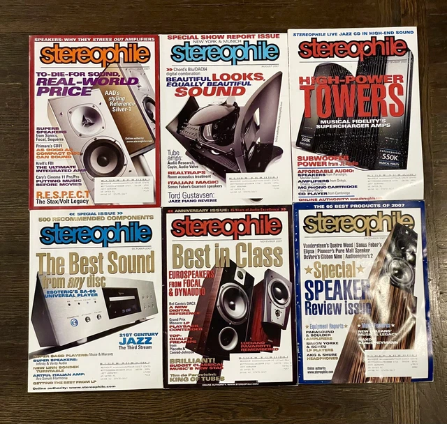 Lot of 12 issues of STEREOPHILE Magazine Full Year 2007 Volume 30