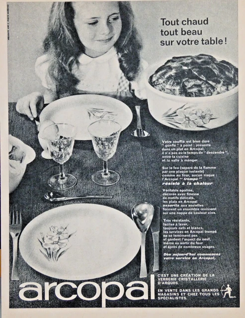 1961 ARCOPAL PRESS ADVERTISEMENT Glassware Crystal Gallery of Arques Cha Resists