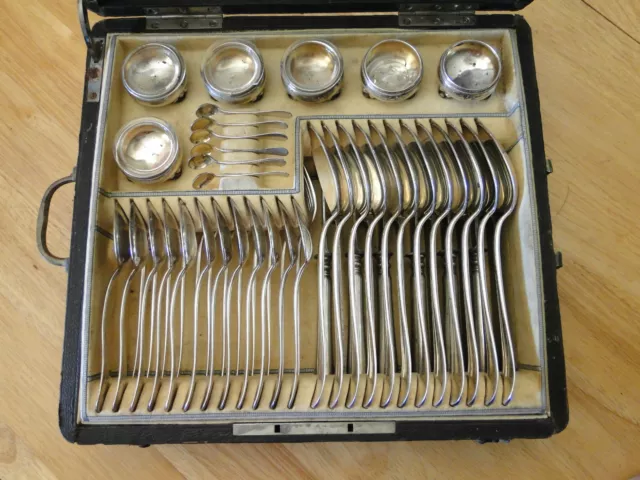 Huge Rare 1872-1922 Austria-Hungary Solid .800 Vienna Silver Flatware Set