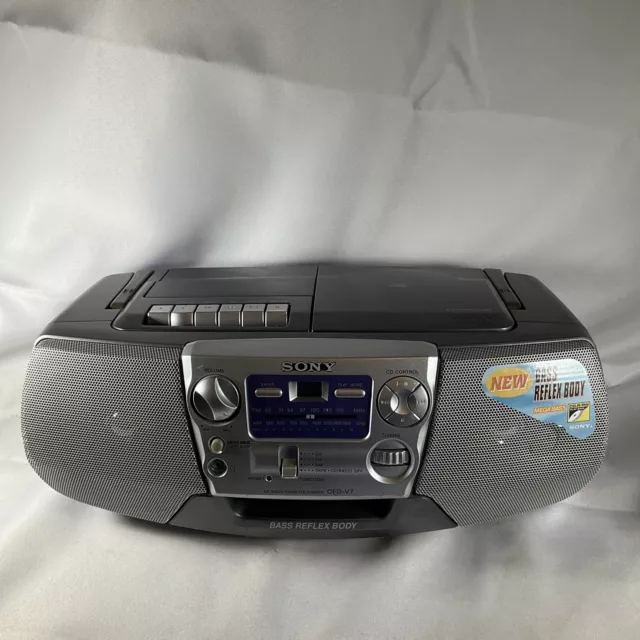 SONY CFD-V7 RADIO AM/FM CD & Cassette Tape Player Corder Bass 