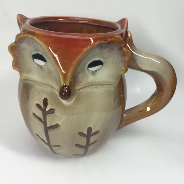 Gibson Home Figural Fox Tail Jumbo Large 18oz 3D Mug Reactive Glaze Stoneware