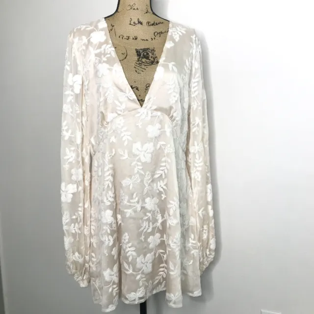 Tularosa Revolve Ryland Dress Womens Size XL Floral Lace Cream Long Sleeves NEW