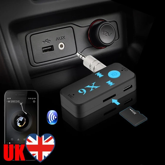 Adattatore Bluetooth 3.0+EDR Jack 3.5mm Per Auto – Ricevitore AUX, Batteria Integrata 5 Ore, Cavo USB Incluso