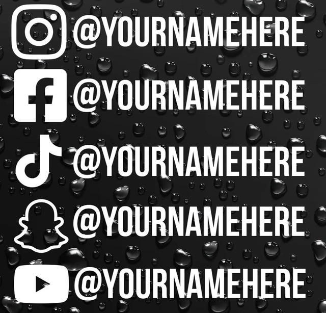 2X Snapchat Personalized Bubble Font Decal Stickers - Custom Social Media Vinyl For Cars-1047456