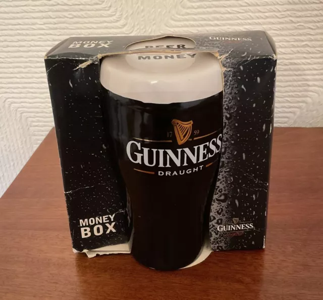 Vintage boxed ceramic Guinness beer / stout money box “Beer Money”