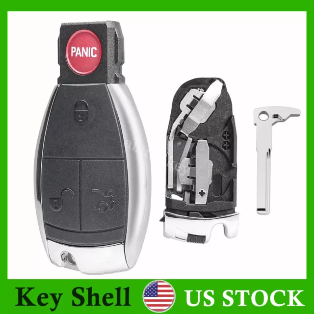 Remote Key Fob Shell Case Blank For Mercedes Benz E C R CL GL SLK + Battery Clip