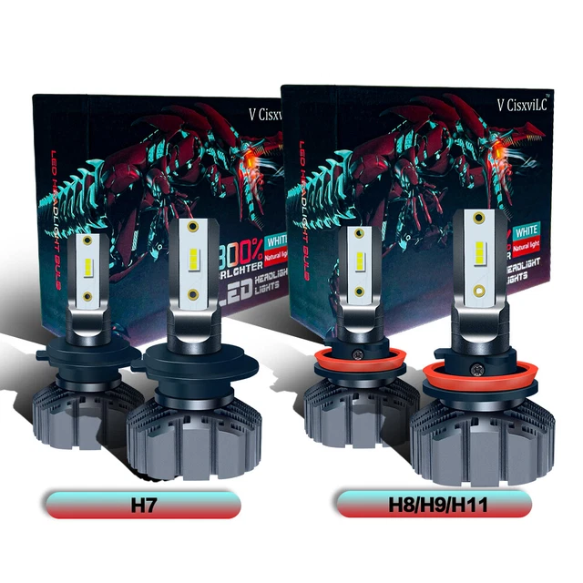 H7+H11 4PCS LED Headlight Bulbs 300% Brightness Hi/Lo Beam For Golf 2018-2019