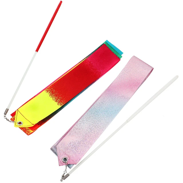 2 piezas varita de cinta decorativa infantil delicada fibra de vidrio serpentinas