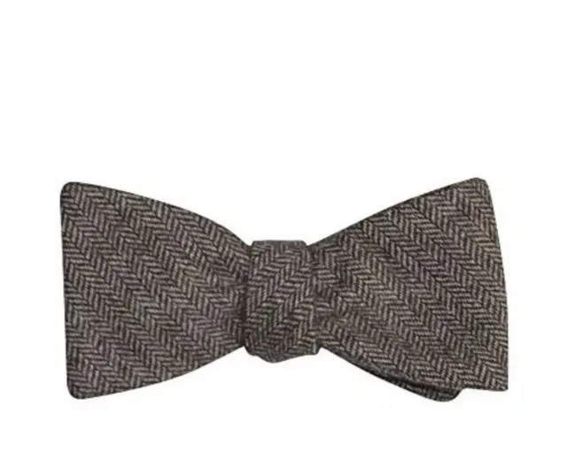 Ellis Tie Company Self Tie Bow Tie Dark Brown Wool