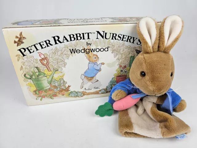 Wedgwood Peter Rabbit Nursery Set - Cup, Bowl and Plate, Exc Cond with Puppet