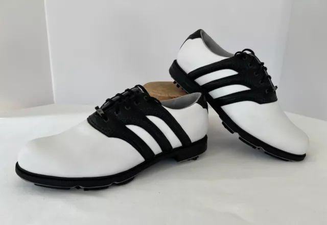 ADIDAS MENS GOLF Shoes/Spikes Saddle White Black Sz 8.5 $49.99 - PicClick