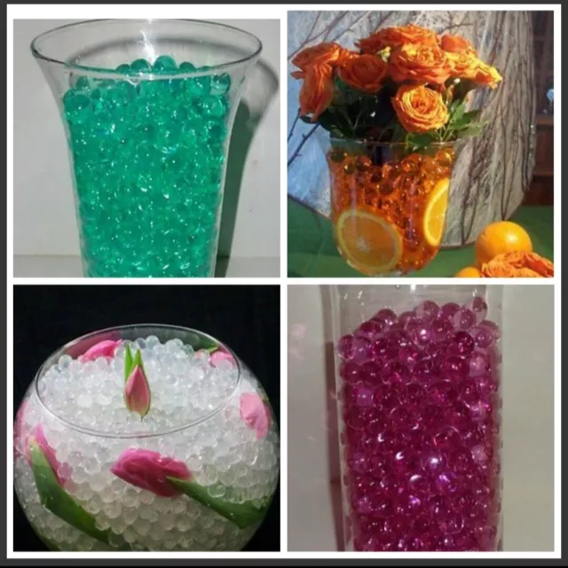 Water beads -USA water jelly beads - vase filler pearls -each pk makes 1 1/2 Qrt