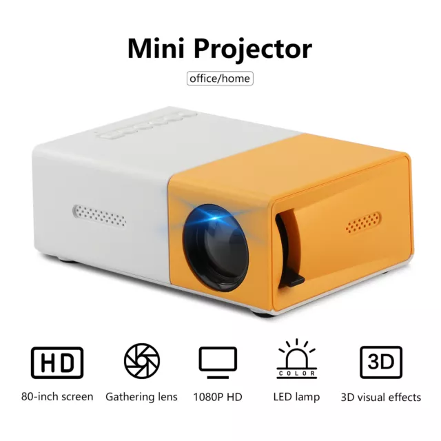 Mini Portable YG300 Multimedia Projector Full HD 1080P Home Theater