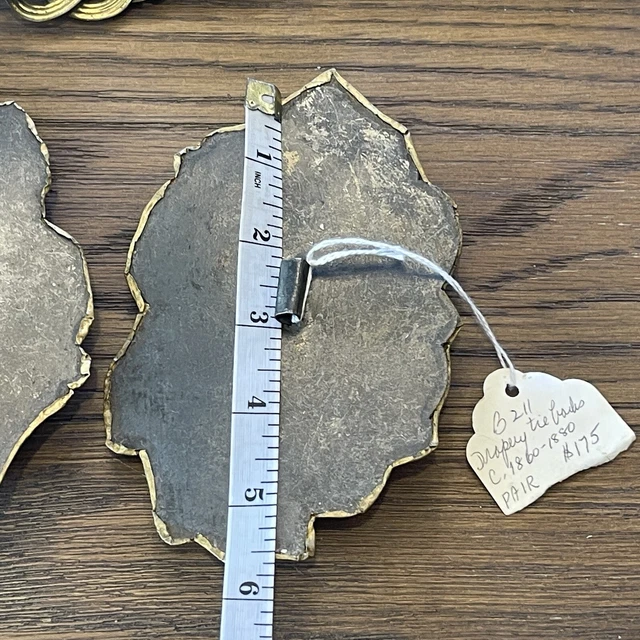 Curtain Drapery Tie Backs Pressed Brass Floral Designs Lot Antique 12