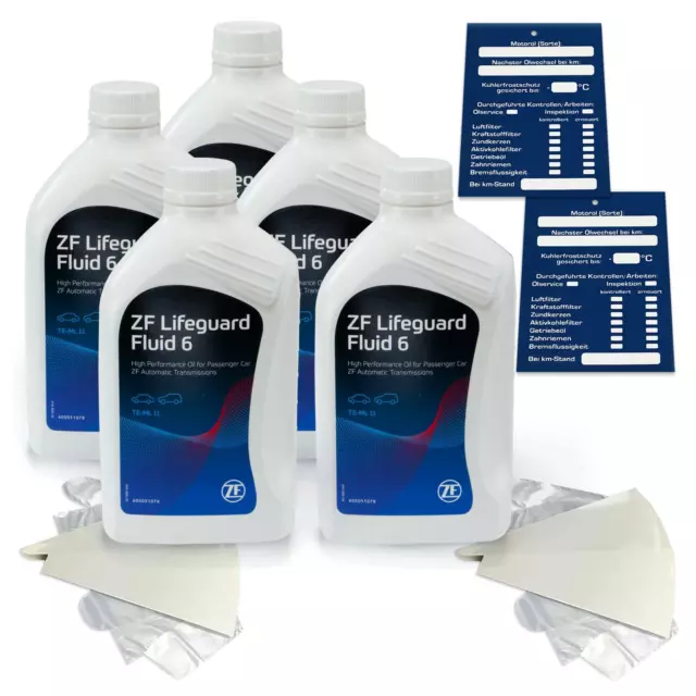 5 Liter Automatikgetriebeöl 6HP ZF LifeGuard Fluid 6 inkl. Trichter + Anhänger