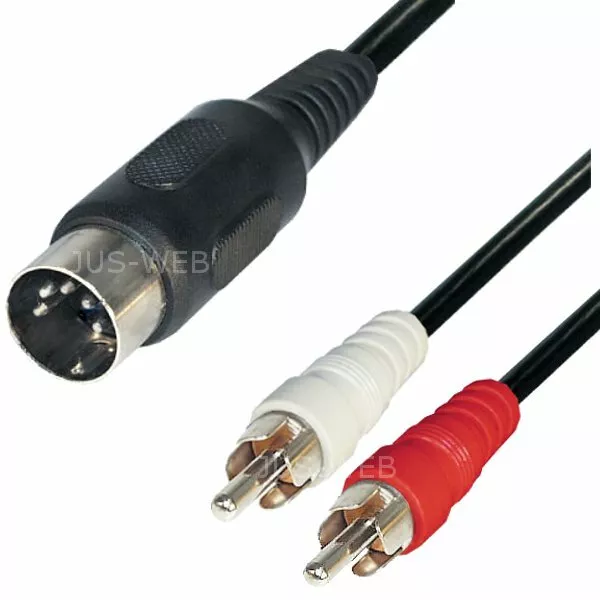 Audio Kabel von 2x Cinch Stecker OUT zu 5pol DIN Stecker IN 1,5m Adapter