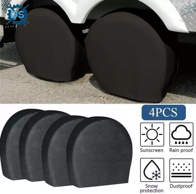 4PCS Waterproof Tire Covers Wheel Tyre RV Trailer Camper Sun Protector 27-29"