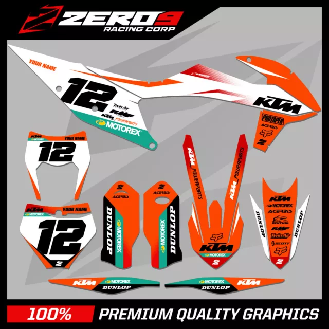 Custom MX Graphics Kit: KTM SX SXF EXC EXCF XC XCW 125-500 - VANTAGE WHI/RED/ORA